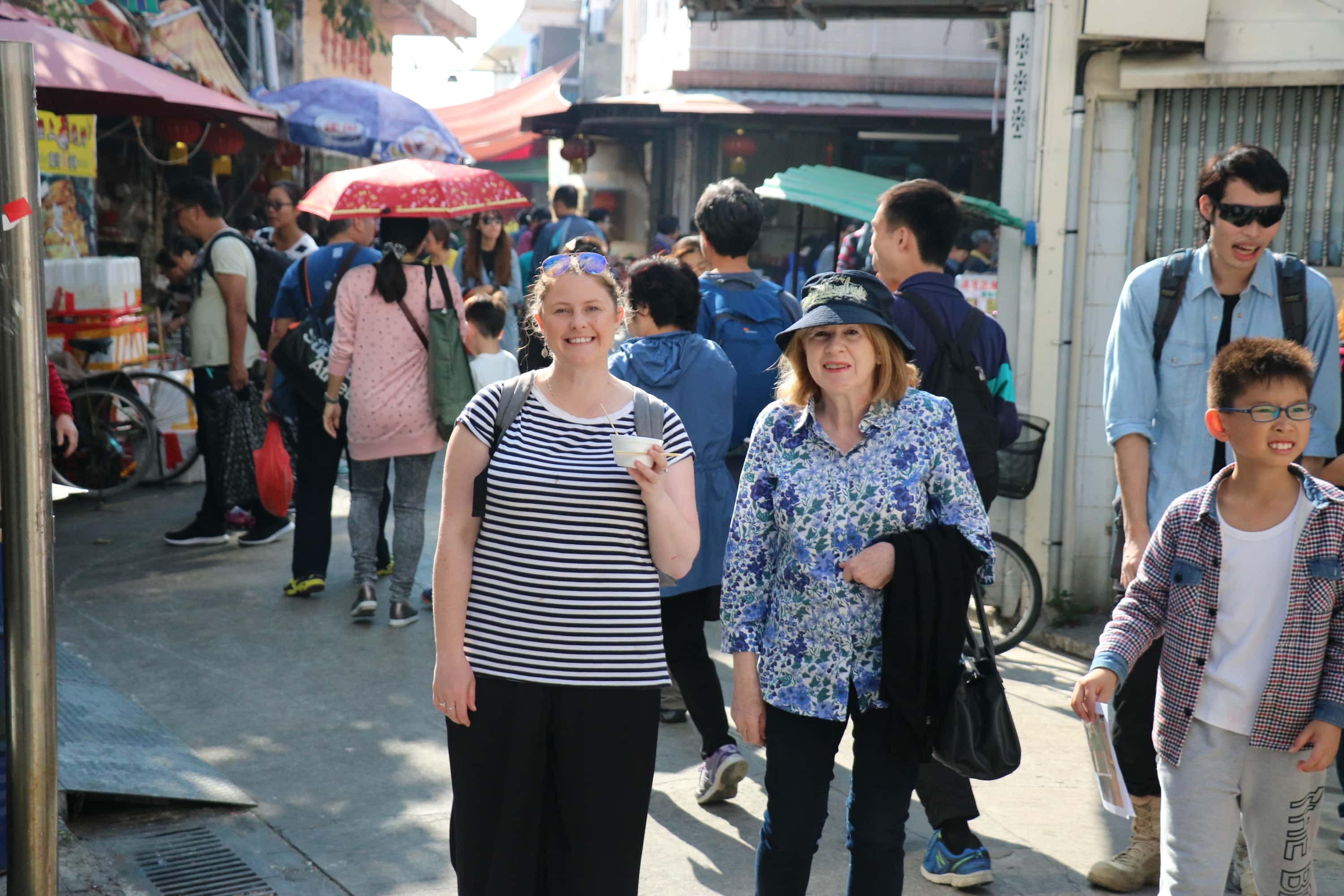 Travel With Parents - Mum and I Eating Street Food