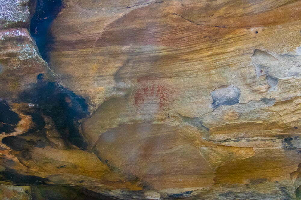 Red Hand Prints in a Cave