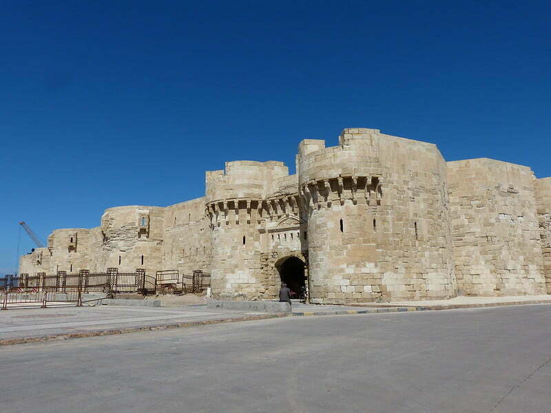The walled exterior of the Qaitbay citadel